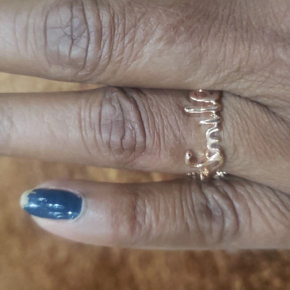 2 in 1 Letters Star White Zircon Size 5.5 - Picture 6 of 7